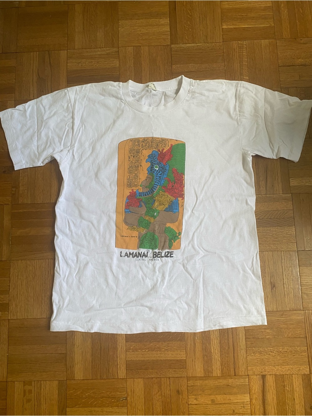 Vintage Belize Single Stitch Mayan T Shirt Souvenir Large